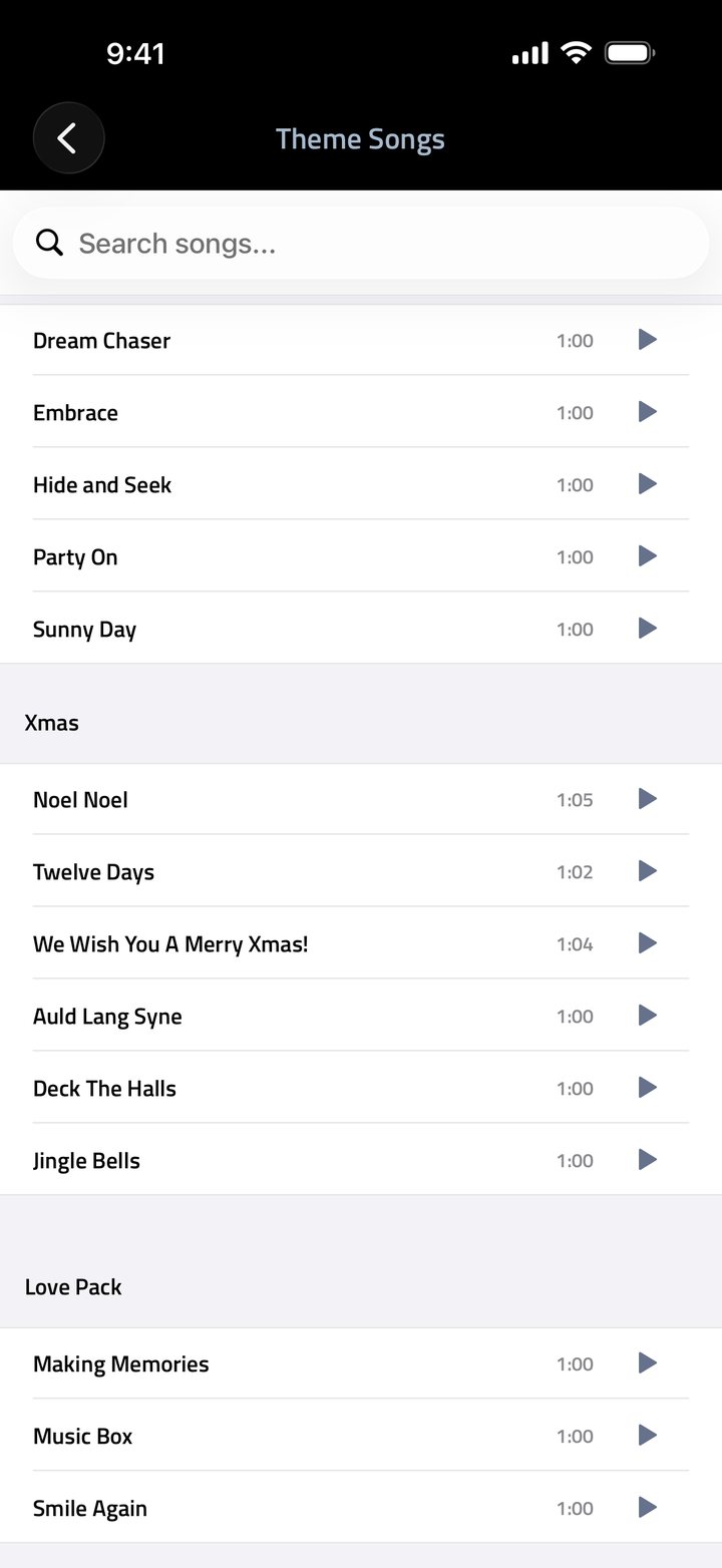 The Fliptastic theme song library showing tracks grouped by collection